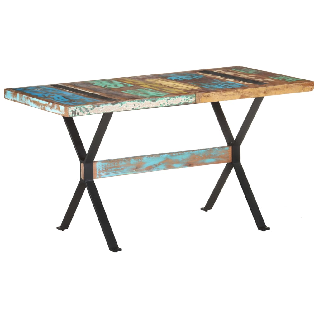 vidaXL Mesa de jantar 140x70x76 cm madeira recuperada maciça