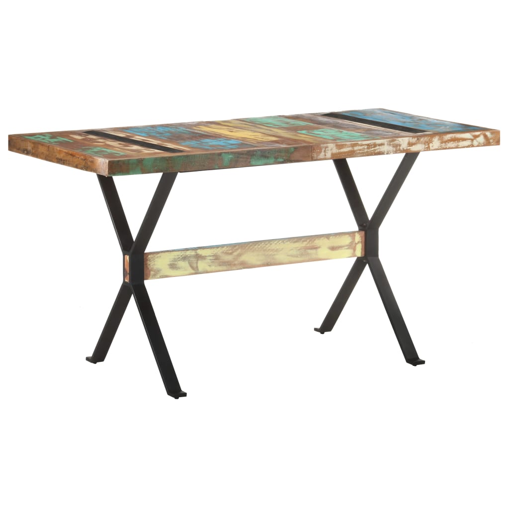 vidaXL Mesa de jantar 140x70x76 cm madeira recuperada maciça