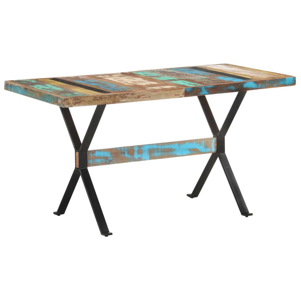 vidaXL Mesa de jantar 140x70x76 cm madeira recuperada maciça