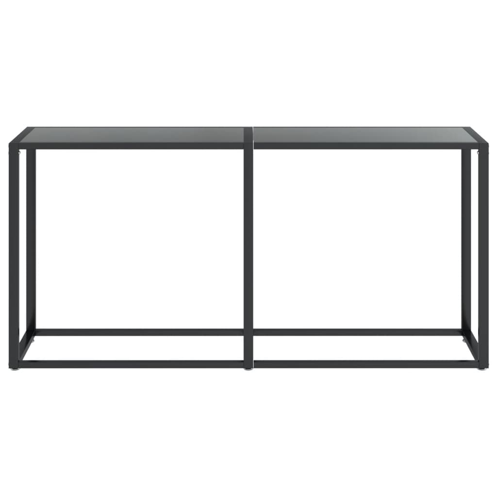 vidaXL Mesa consola preto 160x35x75,5 cm vidro temperado