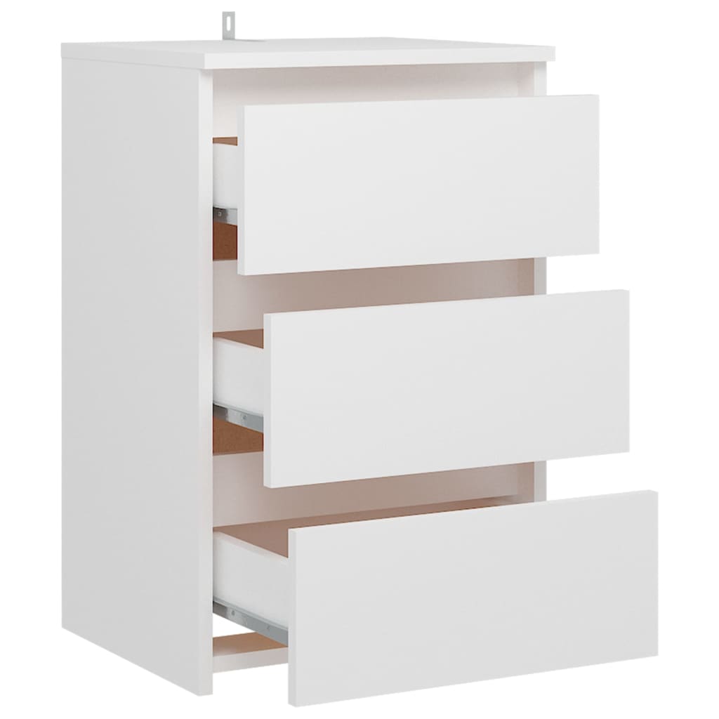 vidaXL Mesas de cabeceira 2 pcs 40x35x62,5 cm contraplacado branco