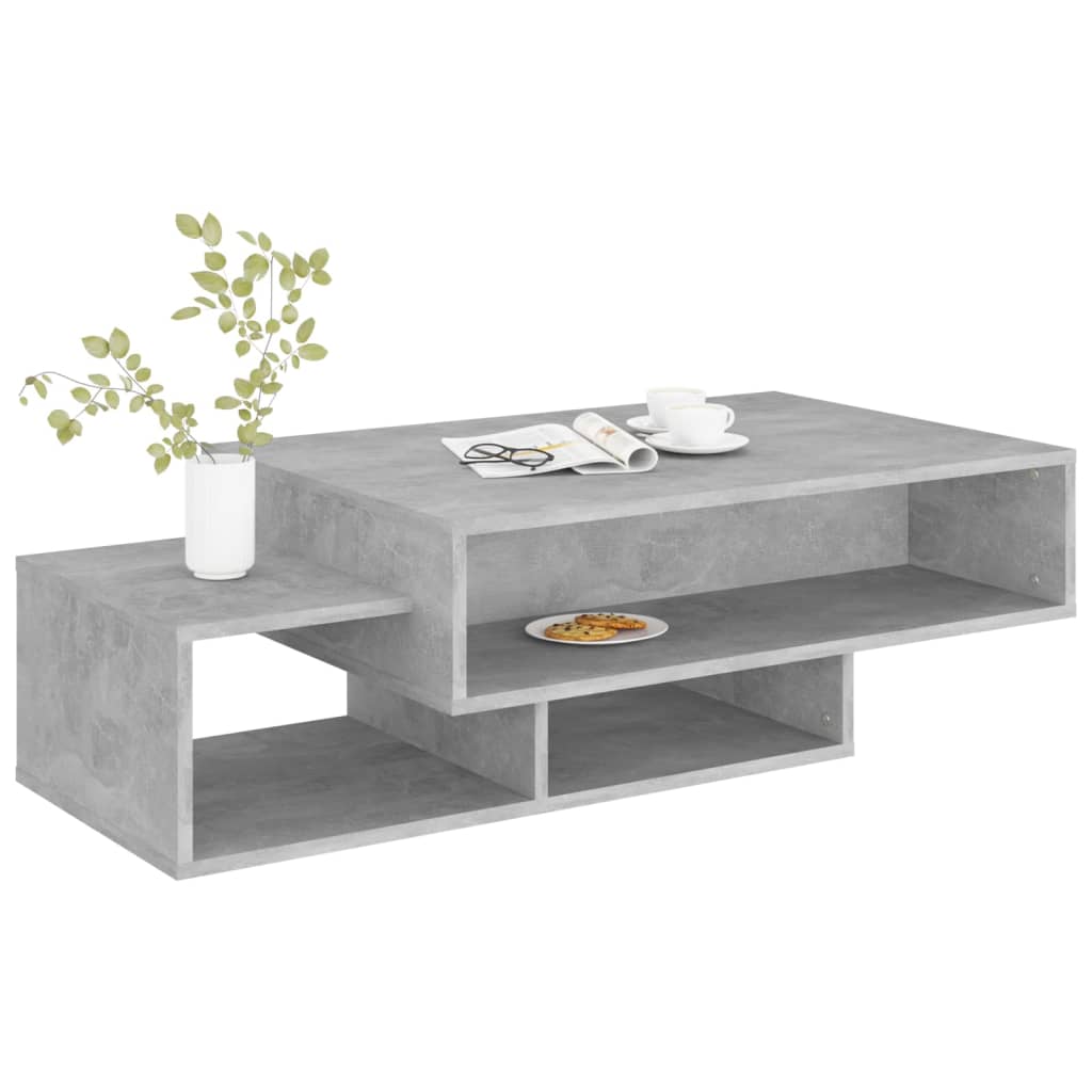 vidaXL Mesa de centro 105x55x32 cm contraplacado cinzento cimento