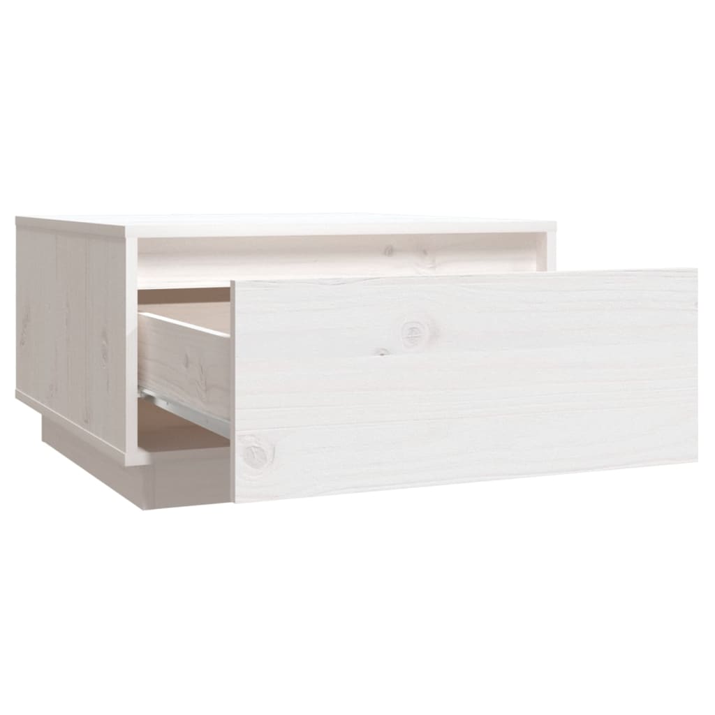 vidaXL Mesa de centro 55x56x32 cm pinho maciço branco