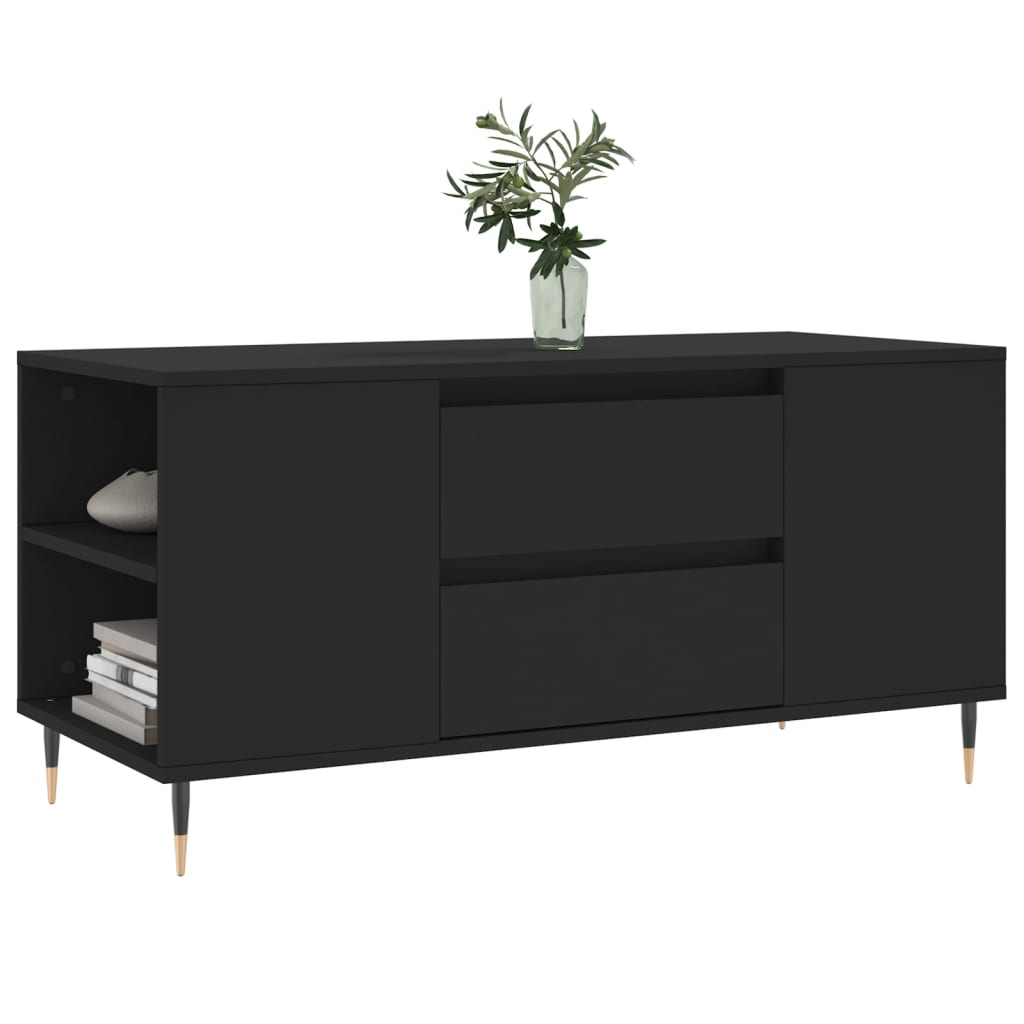 vidaXL Mesa de centro 102x44,5x50 cm derivados de madeira preto