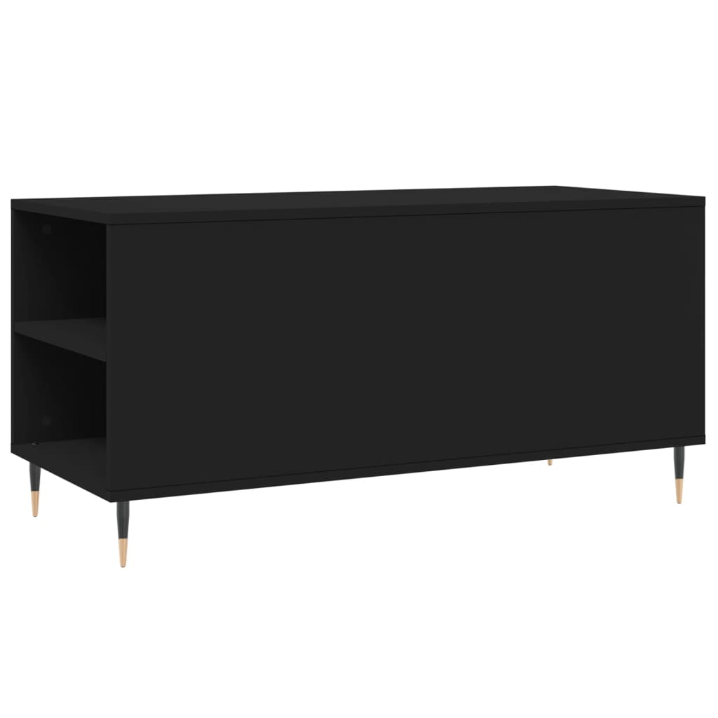 vidaXL Mesa de centro 102x44,5x50 cm derivados de madeira preto