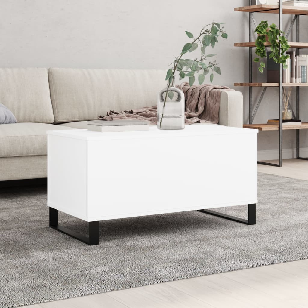 vidaXL Mesa de centro 90x44,5x45 cm derivados de madeira branco