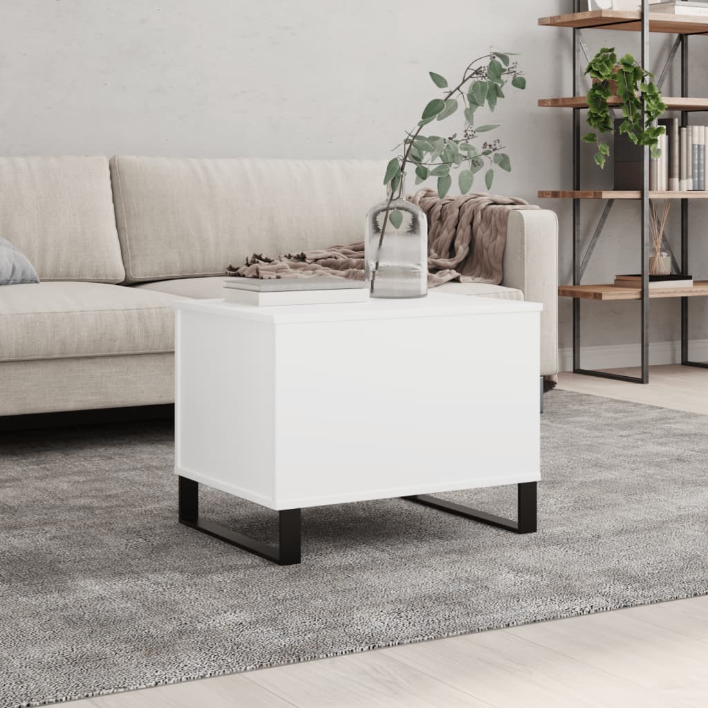 vidaXL Mesa de centro 60x44,5x45 cm derivados de madeira branco