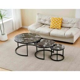 Home ESPRIT|Mesa de Apoio Pequena Home ESPRIT Preto 80 x 80 x 1 cm