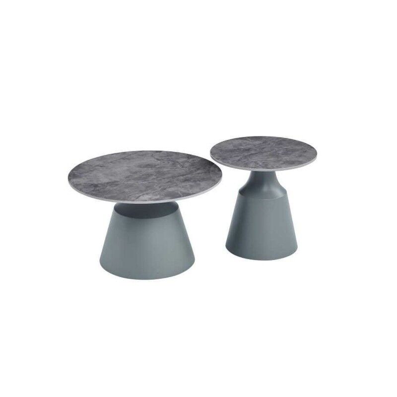 Home ESPRIT|Mesa de Apoio Pequena Home ESPRIT Cinzento 70 x 70 x 43 cm 70 x 70 x 1 cm Home ESPRIT|Mesa de Apoio Pequena Home ESPRIT Cinzento 70 x 70 x 43 cm 70 x 70 x 1 cm