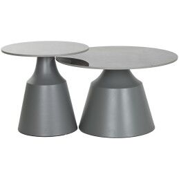 Home ESPRIT|Mesa de Apoio Pequena Home ESPRIT Cinzento 70 x 70 x 43 cm 70 x 70 x 1 cm