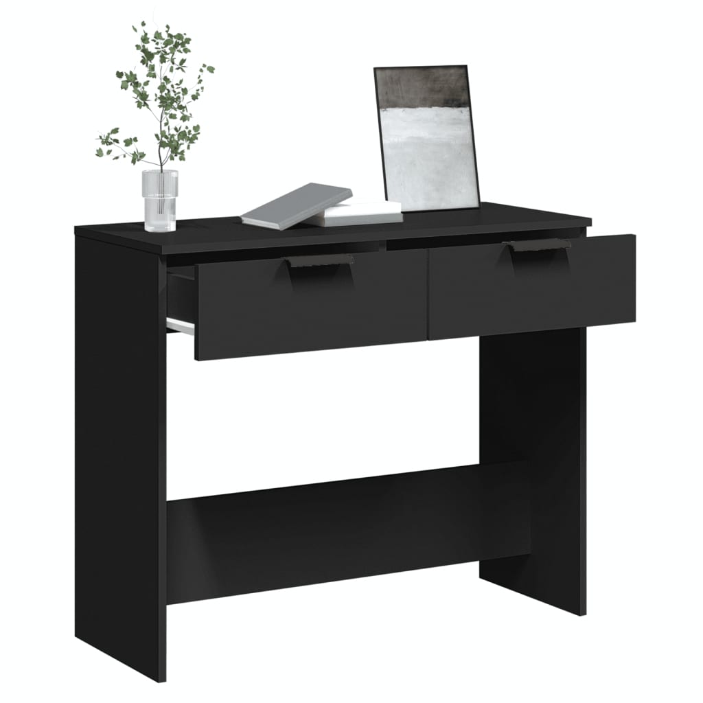 vidaXL Mesa consola 90x36x75 cm derivados de madeira preto