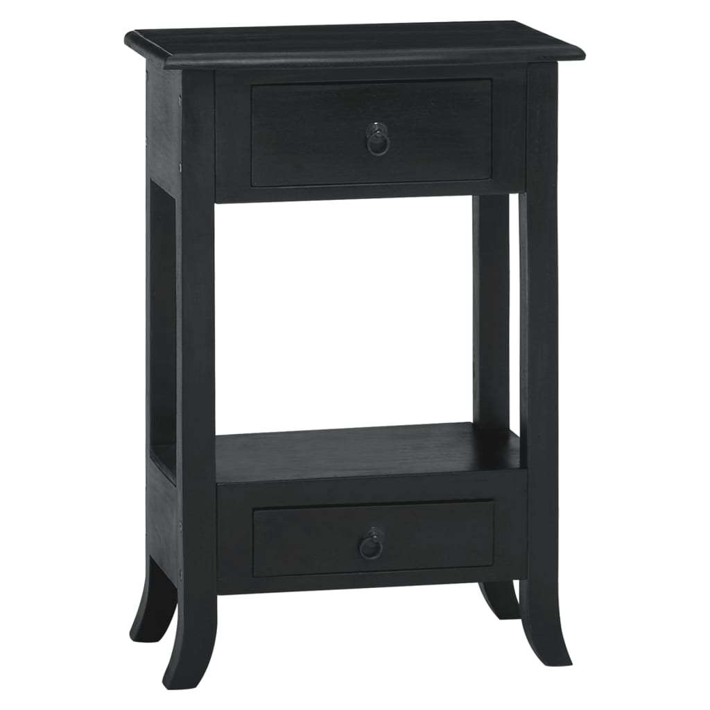 vidaXL Mesa consola c/ gavetas 50x30x75 cm madeira mogno maciça preto