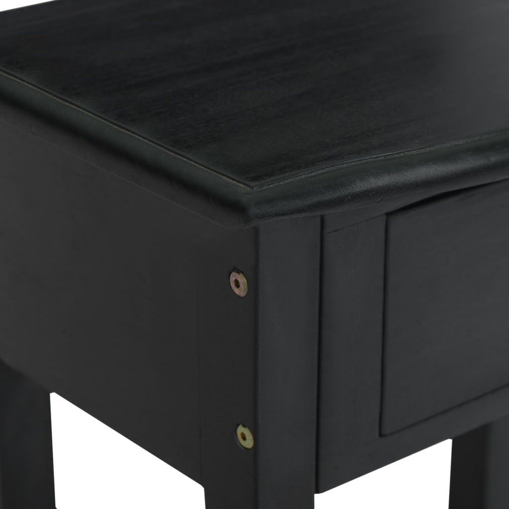 vidaXL Mesa consola c/ gavetas 50x30x75 cm madeira mogno maciça preto