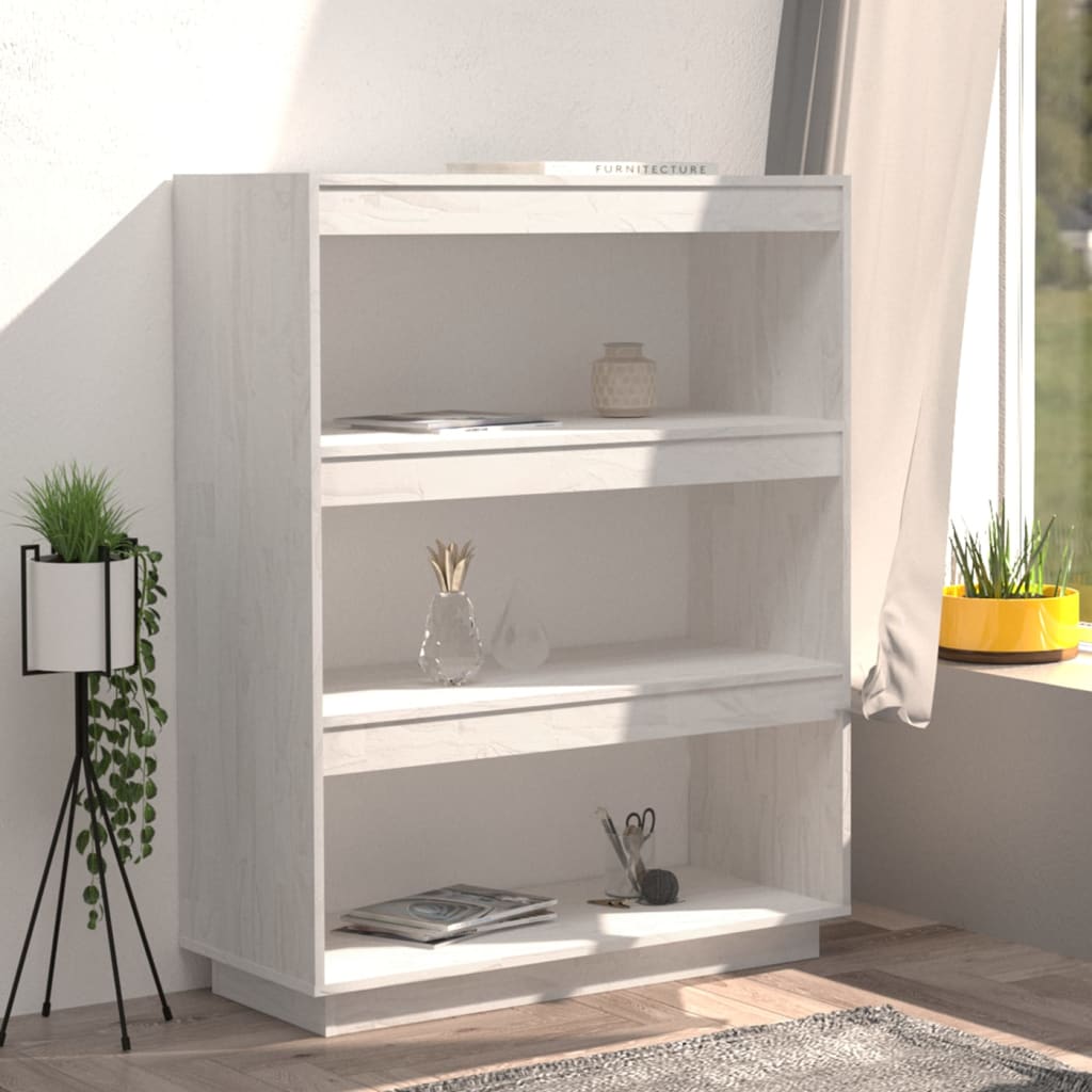 vidaXL Estante/divisória 80x35x103 cm pinho maciço branco