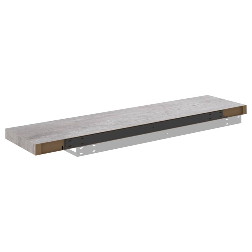 vidaXL Prateleira de parede suspensa 90x23,5x3,8 cm MDF cinza cimento