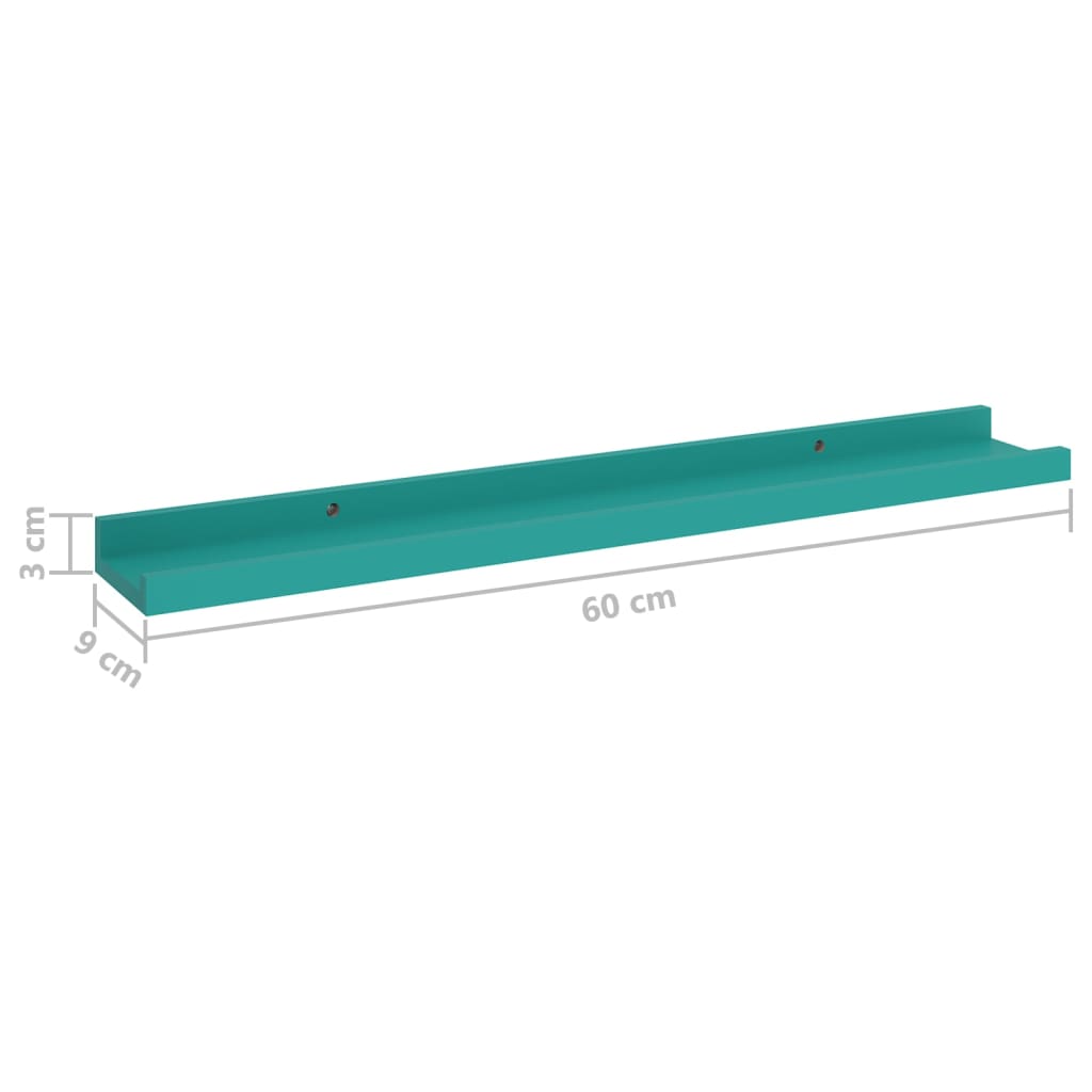 vidaXL Prateleiras de parede 2 pcs 60x9x3 cm azul