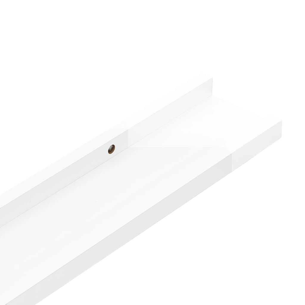 vidaXL Prateleiras de parede 2 pcs 40x9x3 cm branco brilhante