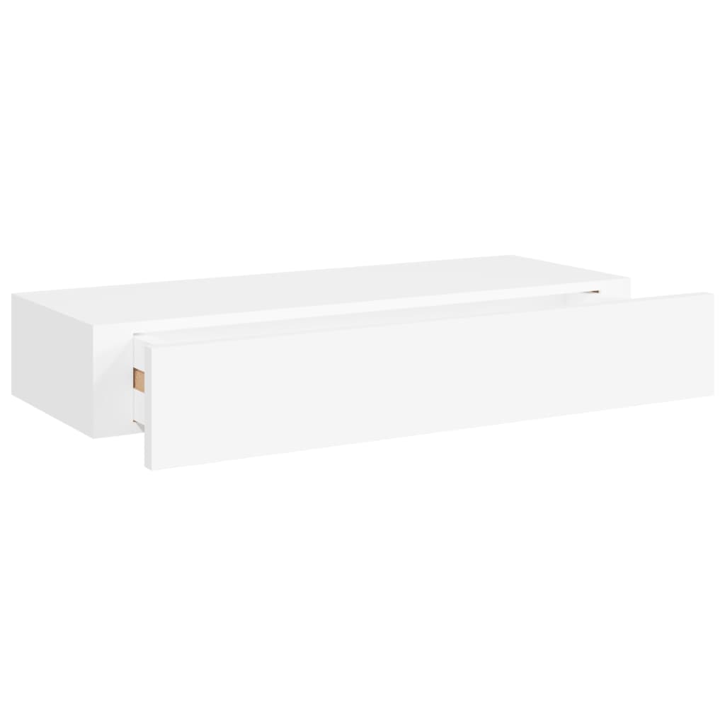 vidaXL Prateleira de parede com gaveta MDF 60x23,5x10 cm branco