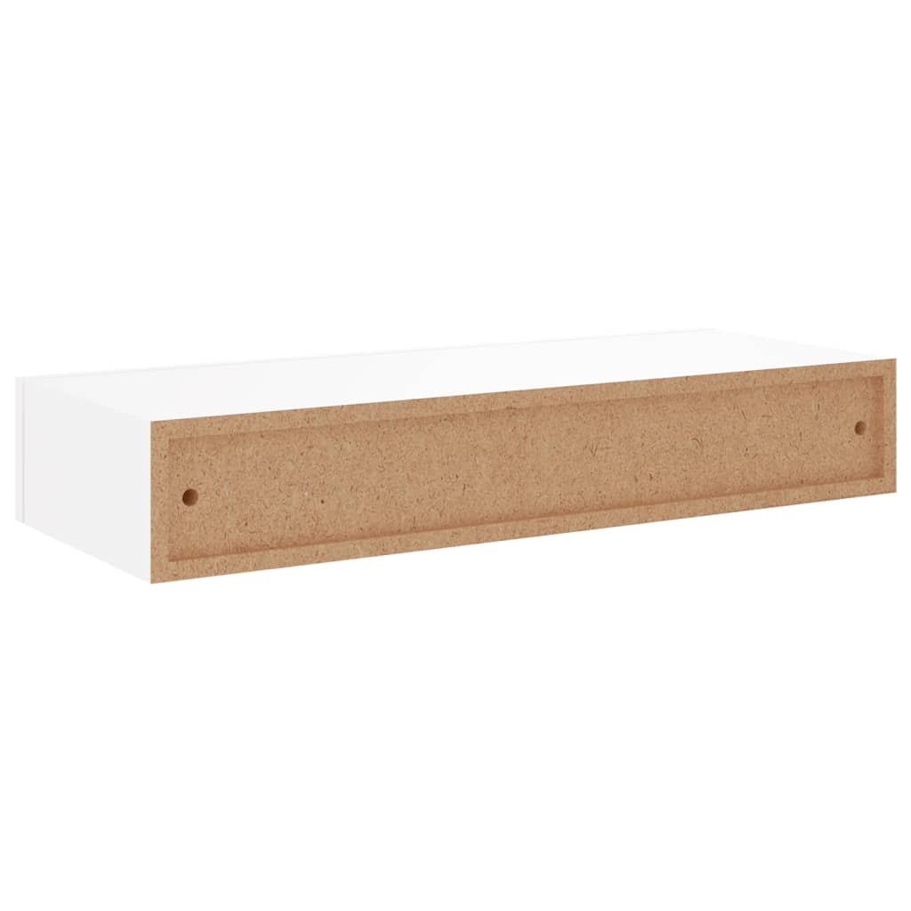 vidaXL Prateleira de parede com gaveta MDF 60x23,5x10 cm branco