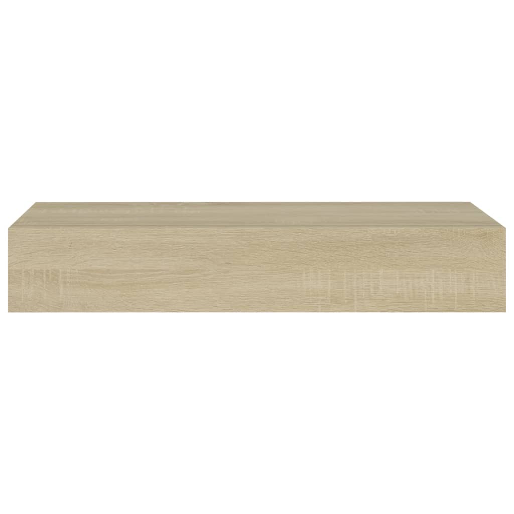 vidaXL Prateleiras parede c/ gavetas 2 pcs MDF 60x23,5x10 cm carvalho