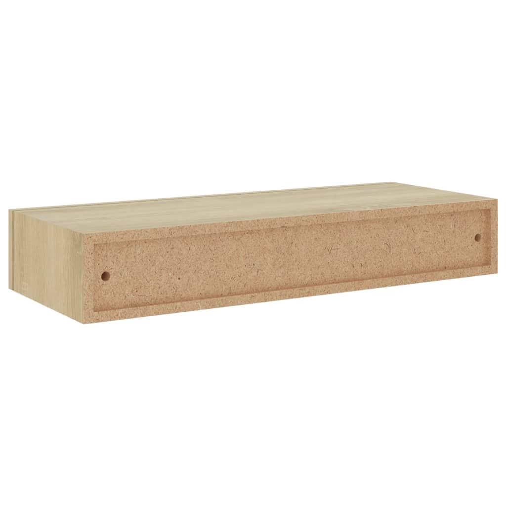 vidaXL Prateleiras parede c/ gavetas 2 pcs MDF 60x23,5x10 cm carvalho