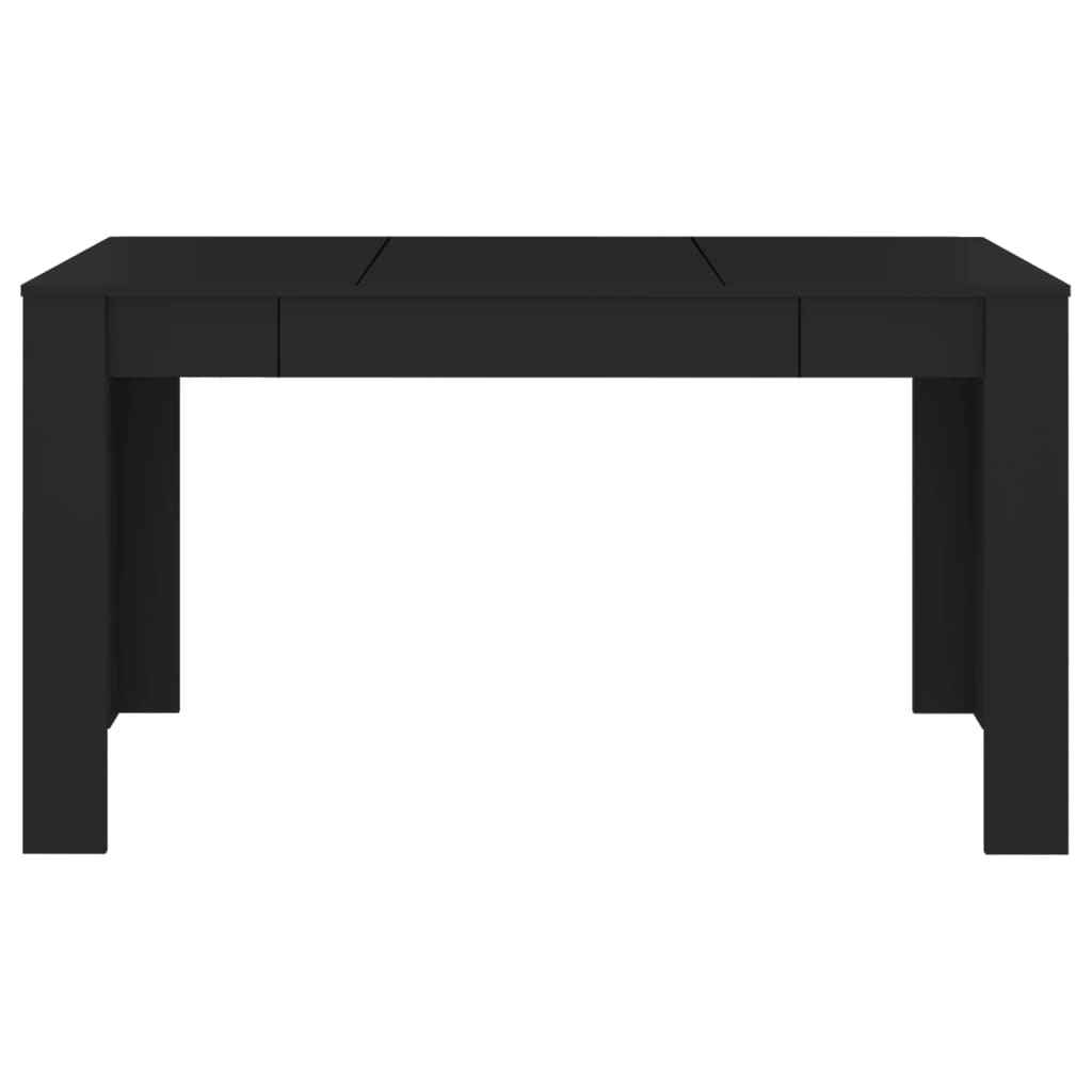 vidaXL Mesa de jantar 140x74,5x76 cm contraplacado preto