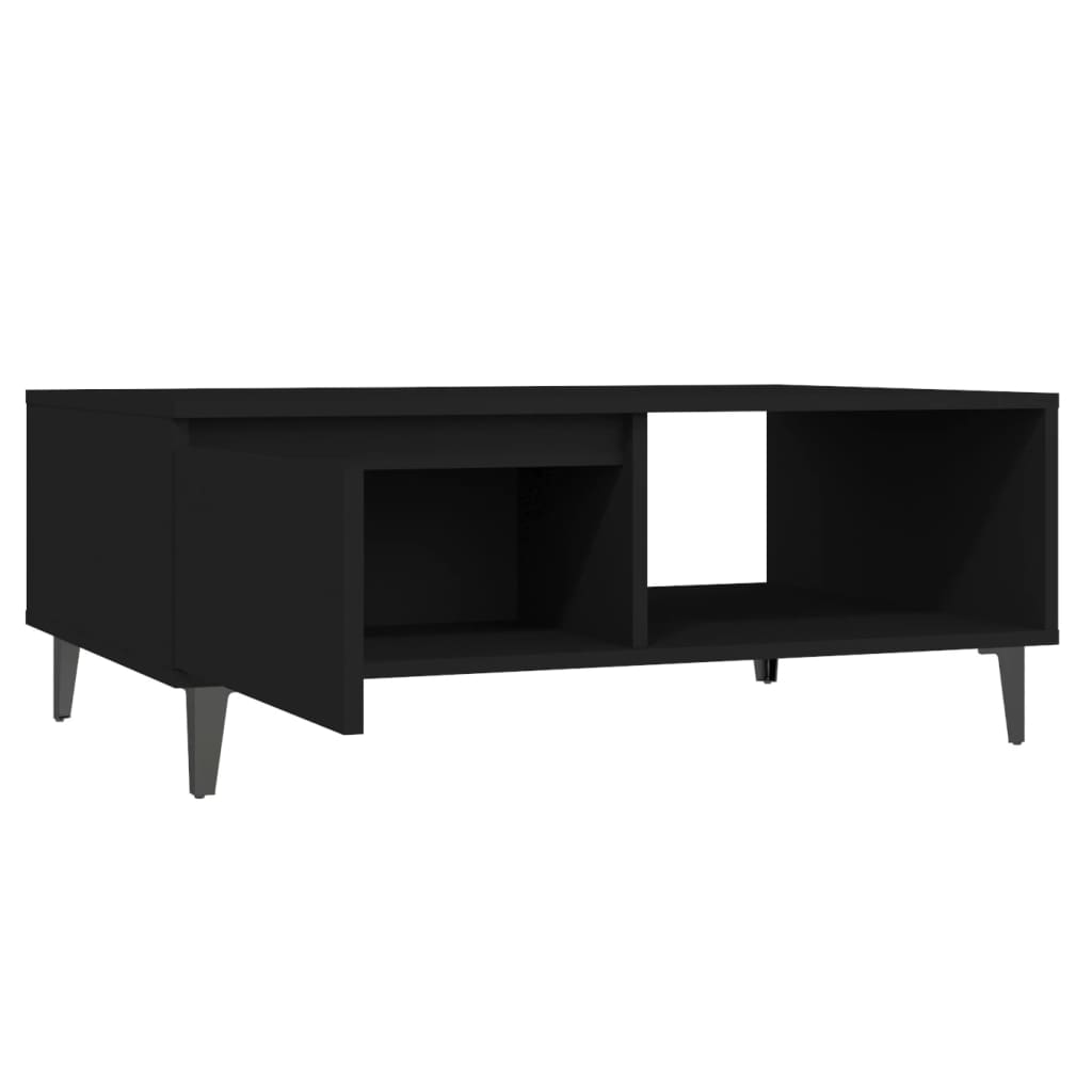 vidaXL Mesa de centro 90x60x35 cm contraplacado preto