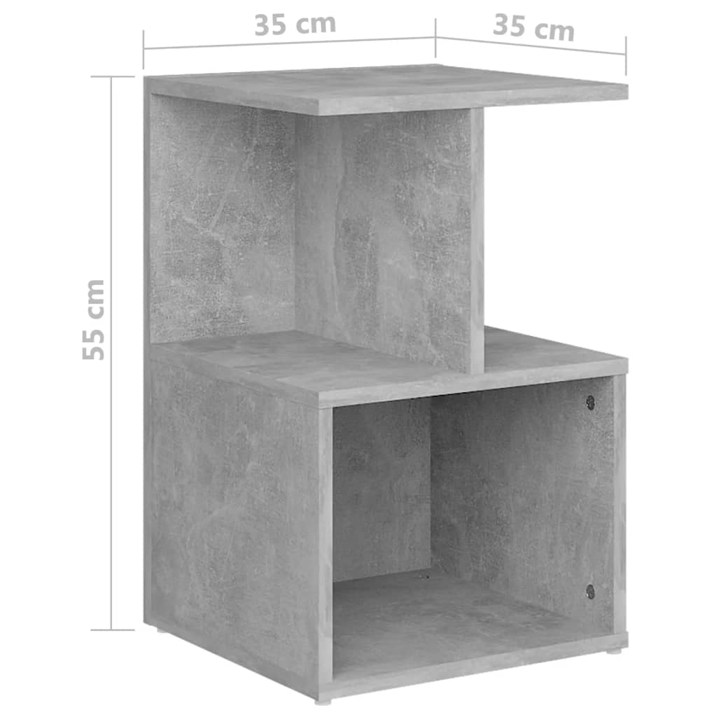 vidaXL Mesas de cabeceira 2 pcs 35x35x55 cm contrapl. cinzento cimento