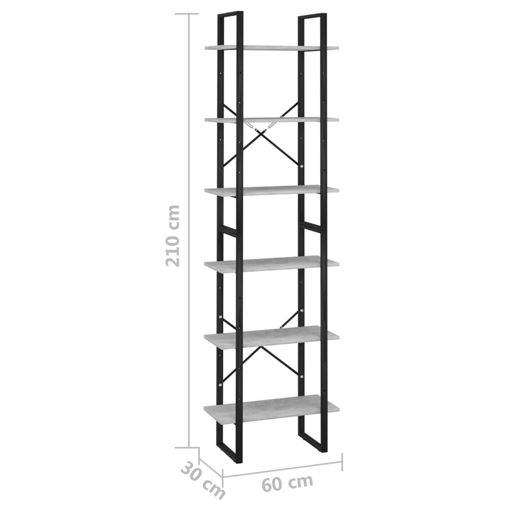 vidaXL Estante 60x30x210 cm derivados de madeira cinzento cimento