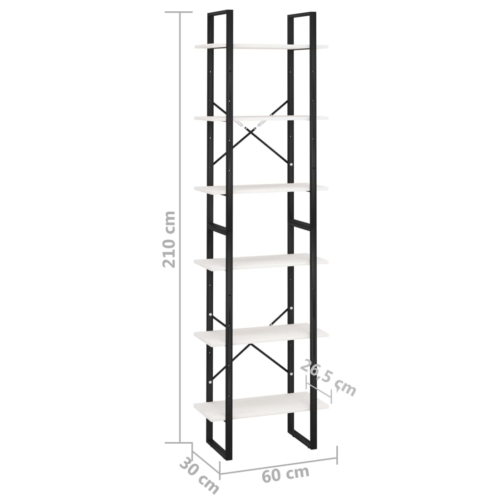 vidaXL Estante 60x30x210 cm madeira de pinho maciça branco