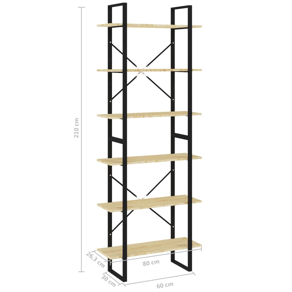 vidaXL Estante alta 80x30x210 cm madeira de pinho maciça castanho