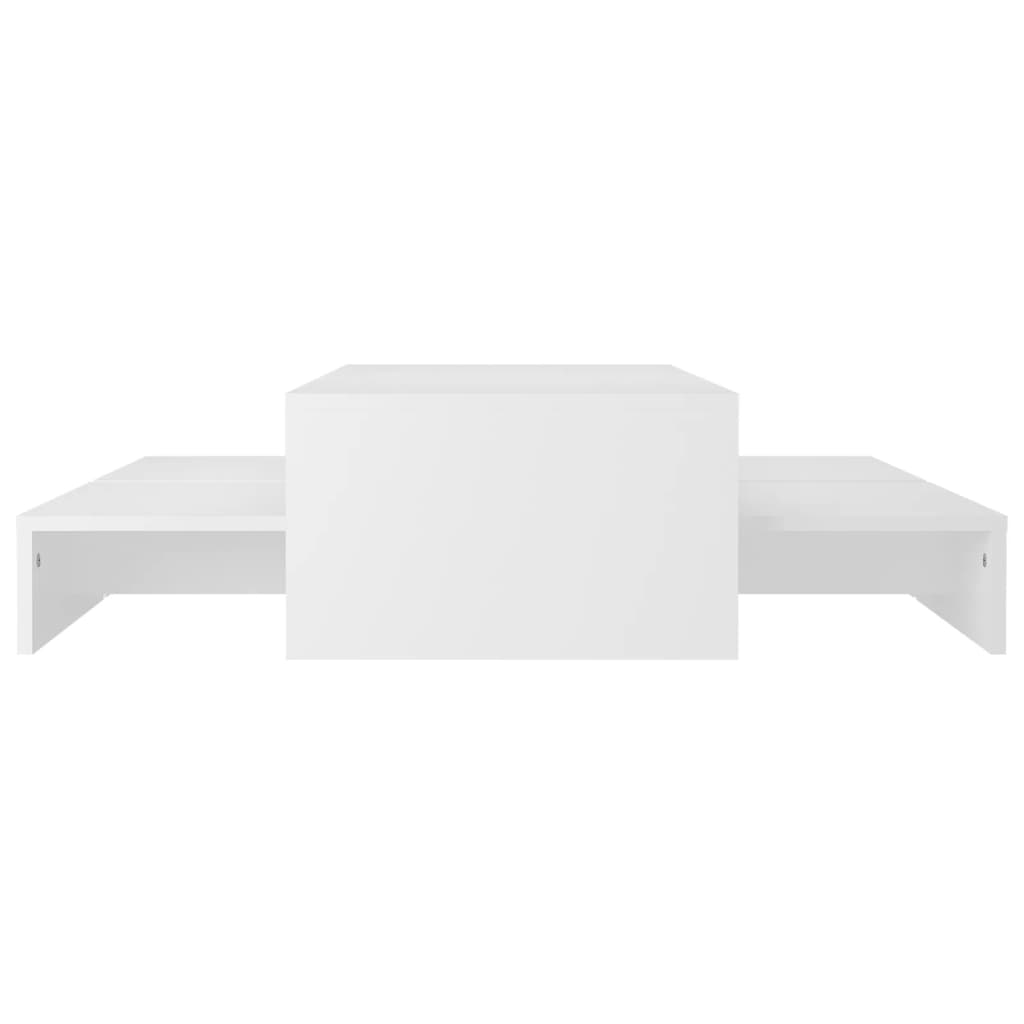 vidaXL Conj. mesas de centro 100x100x26,5 cm cm contraplacado branco