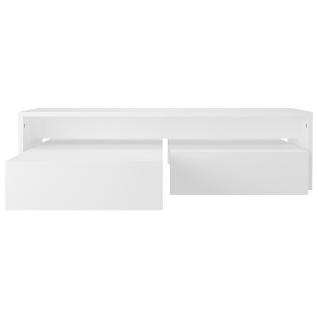 vidaXL Conj. mesas de centro 100x100x26,5 cm cm contraplacado branco