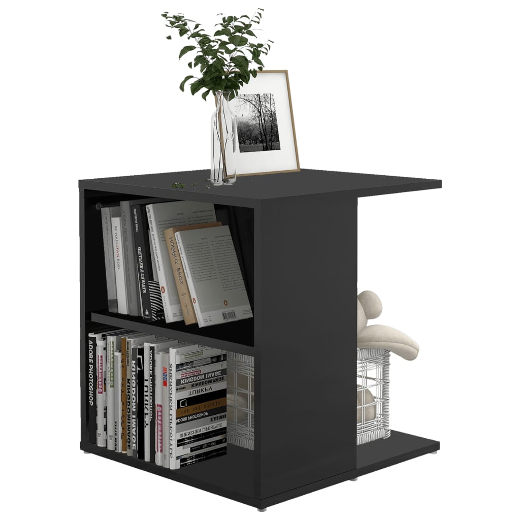 vidaXL Mesa de apoio 45x45x48 cm contraplacado preto