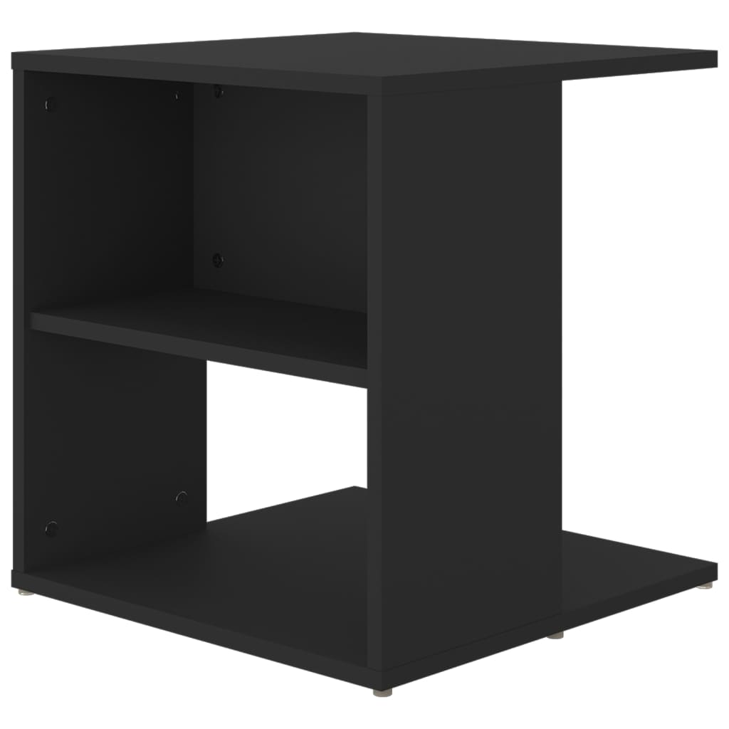 vidaXL Mesa de apoio 45x45x48 cm contraplacado preto