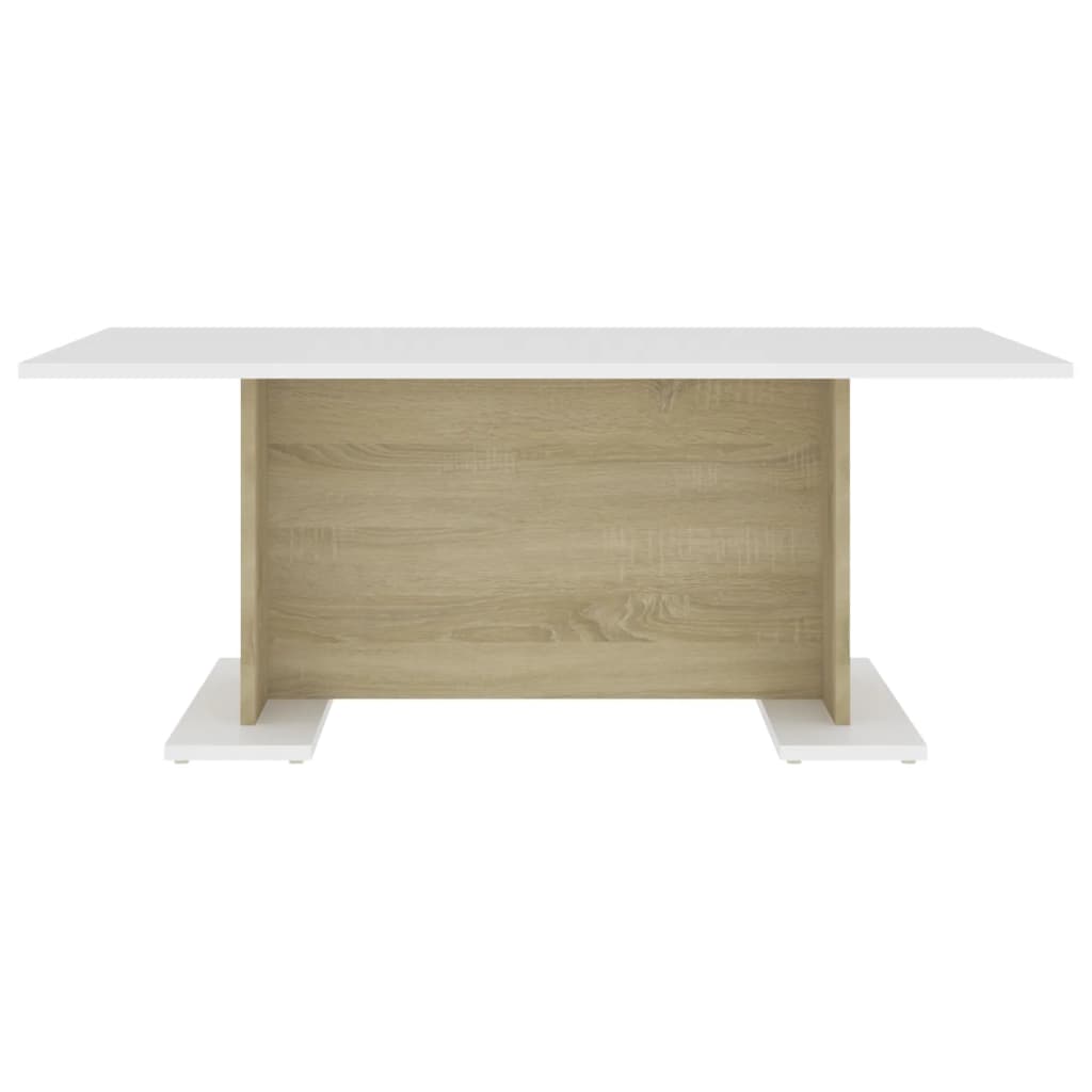 vidaXL Mesa de centro 103,5x60x40 cm contrapl. branco/carvalho sonoma