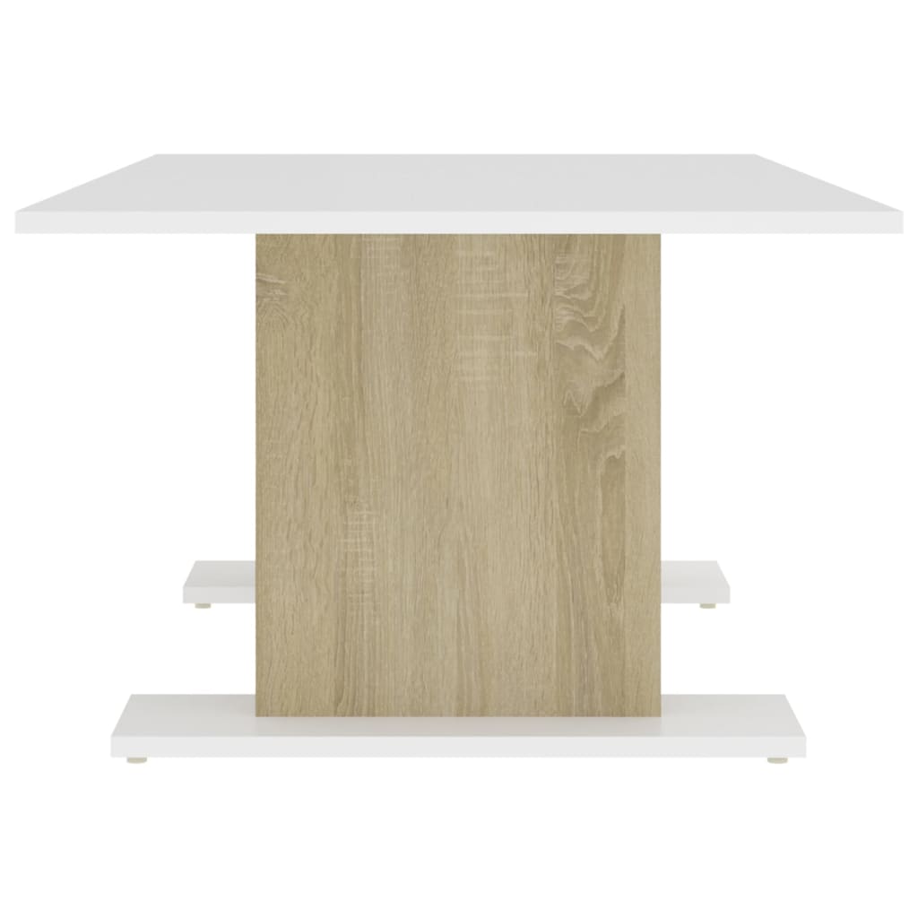 vidaXL Mesa de centro 103,5x60x40 cm contrapl. branco/carvalho sonoma