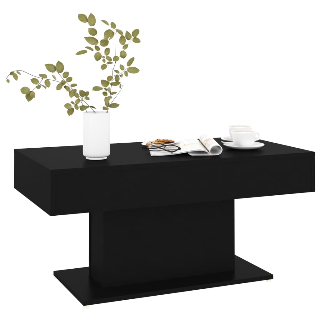 vidaXL Mesa de centro 96x50x45 cm contraplacado preto