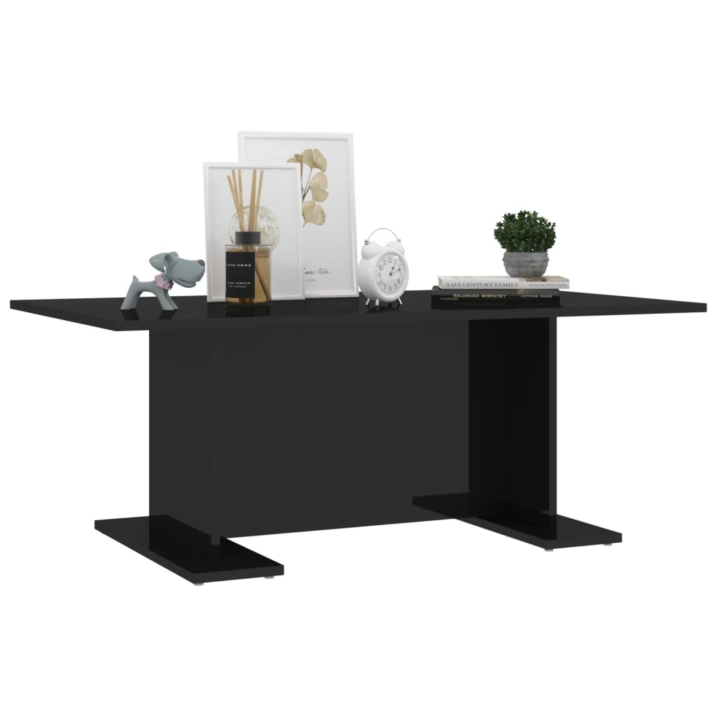 vidaXL Mesa de centro 103,5x60x40 cm contraplacado preto brilhante