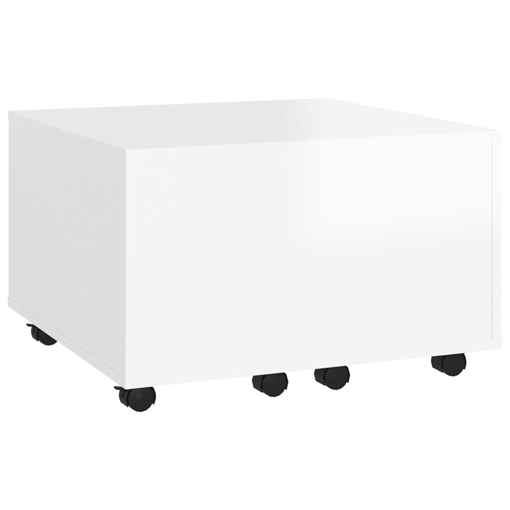 vidaXL Mesa de centro 60x60x38 cm contraplacado branco brilhante