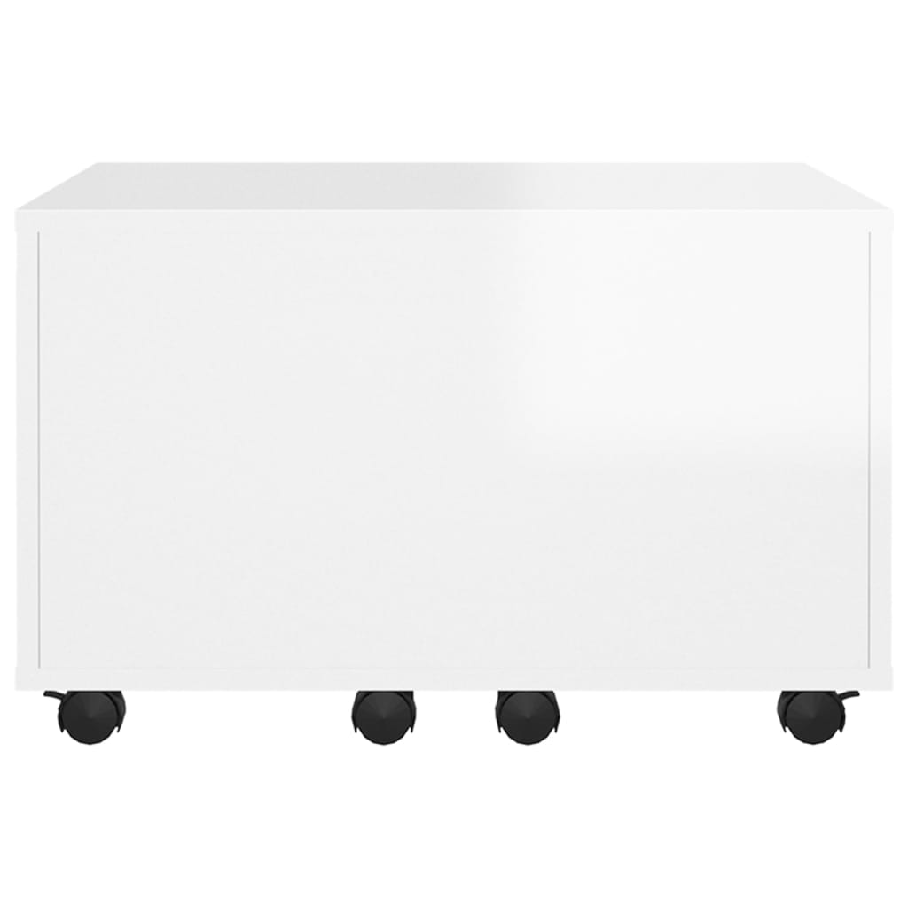 vidaXL Mesa de centro 60x60x38 cm contraplacado branco brilhante