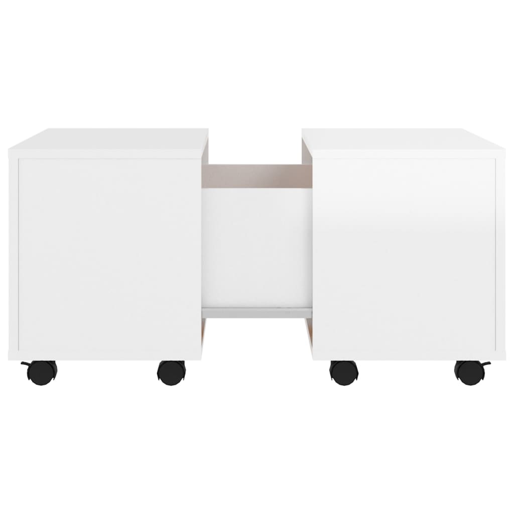 vidaXL Mesa de centro 60x60x38 cm contraplacado branco brilhante