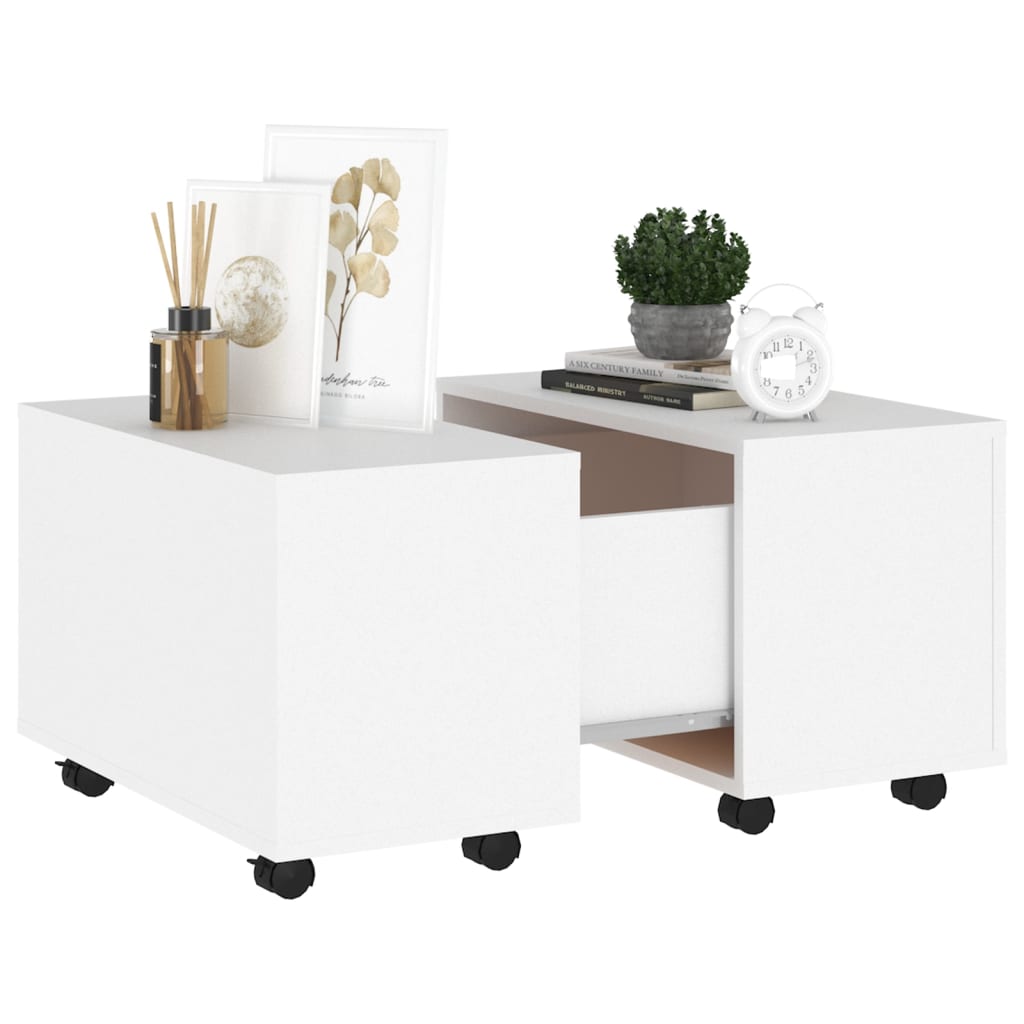 vidaXL Mesa de centro 60x60x38 cm contraplacado branco