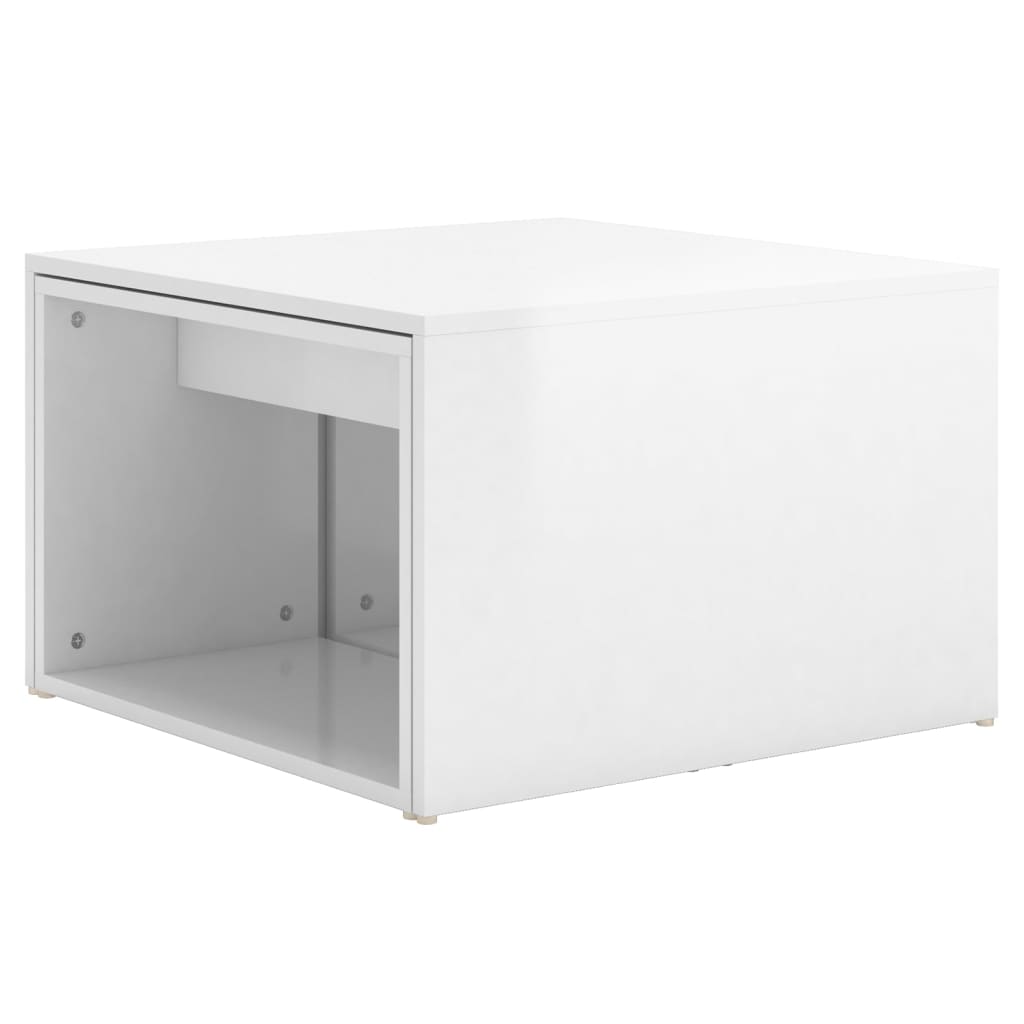 vidaXL 3 pcs conjunto de mesas de centro 60x60x38 cm branco brilhante