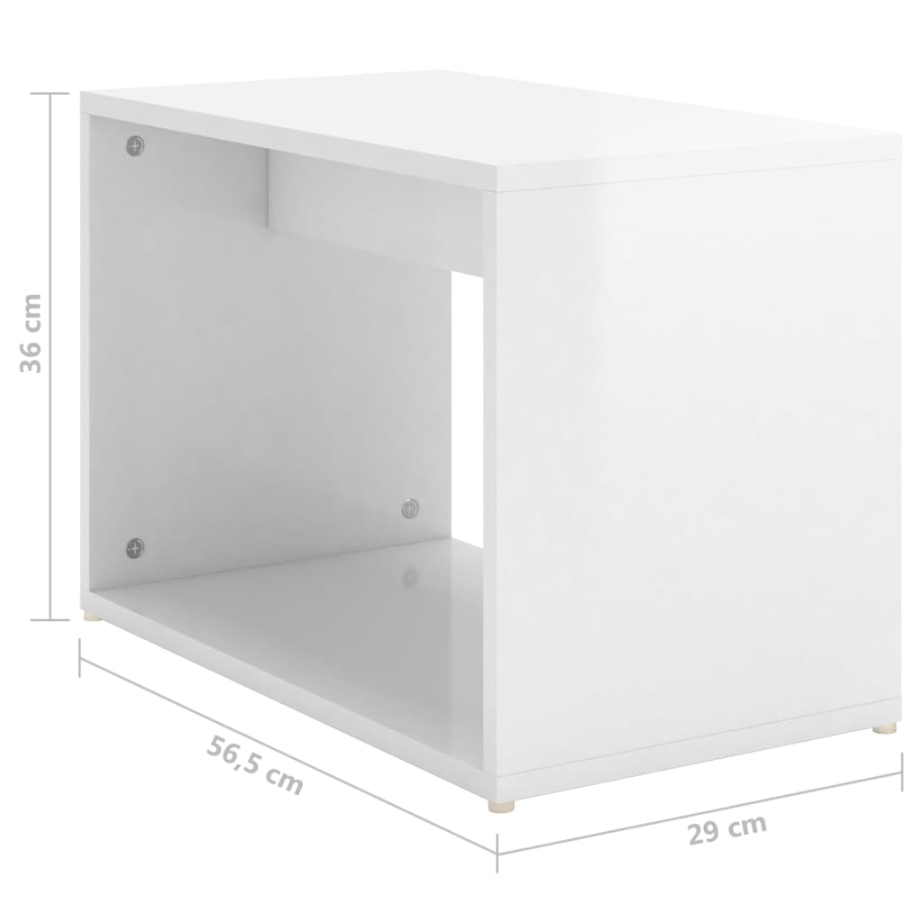 vidaXL 3 pcs conjunto de mesas de centro 60x60x38 cm branco brilhante