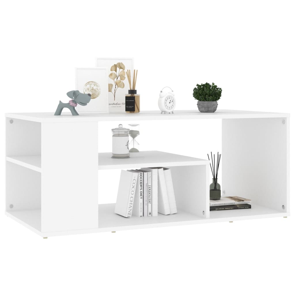 vidaXL Mesa de centro 100x50x40 cm contraplacado branco