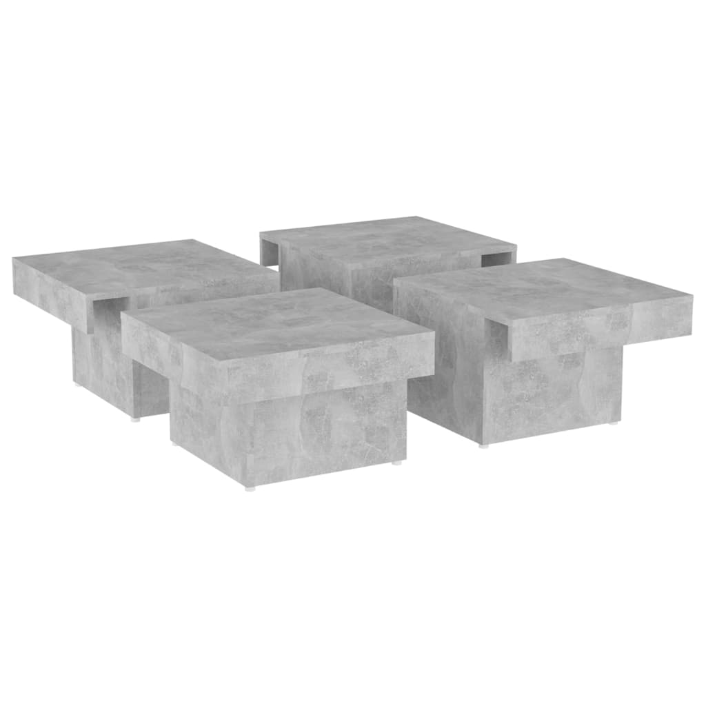 vidaXL Mesa de centro 90x90x28 cm contraplacado cinzento cimento