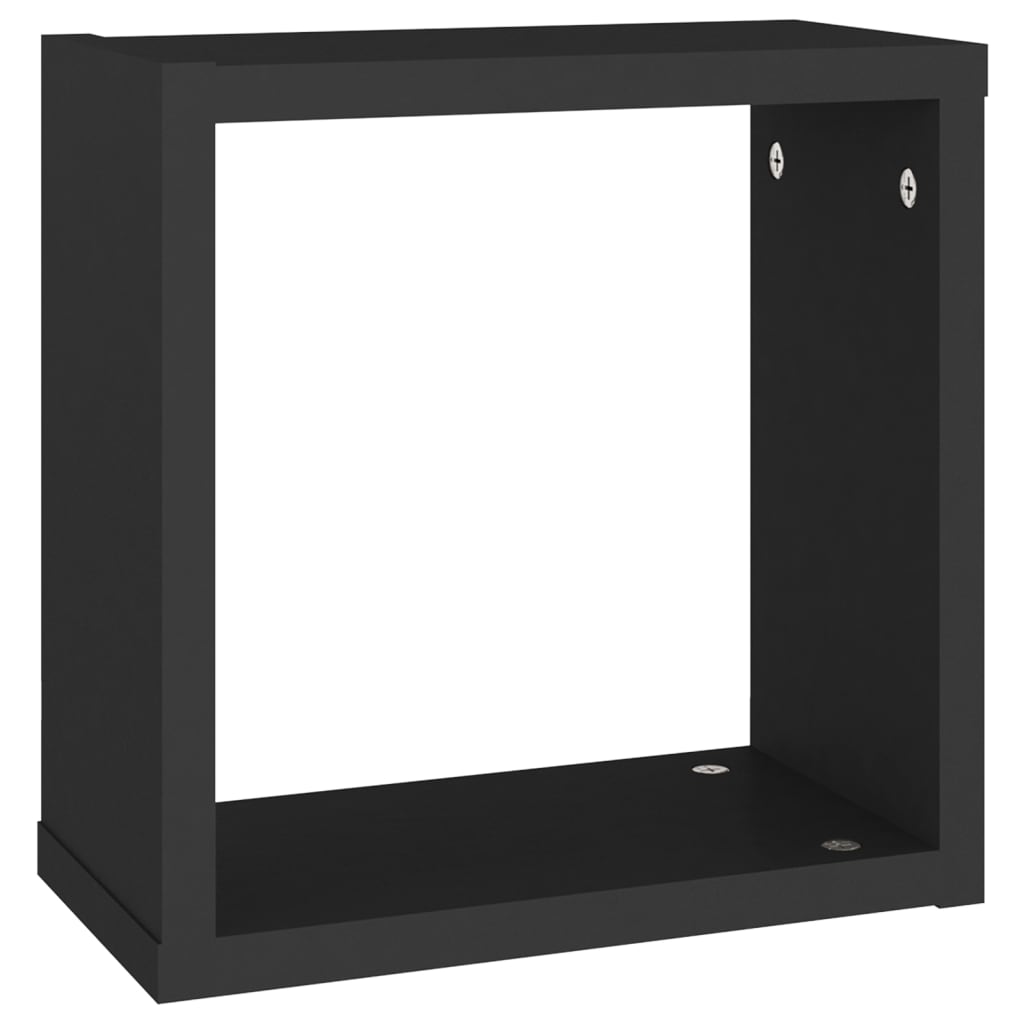 vidaXL Prateleiras de parede em forma de cubo 2 pcs 30x15x30 cm preto