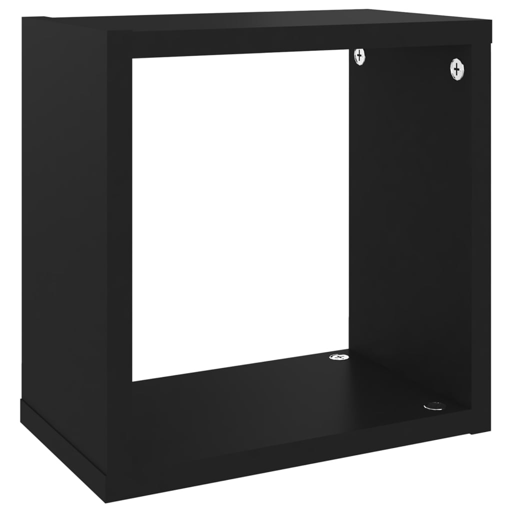 vidaXL Prateleiras de parede em forma de cubo 4 pcs 26x15x26 cm preto