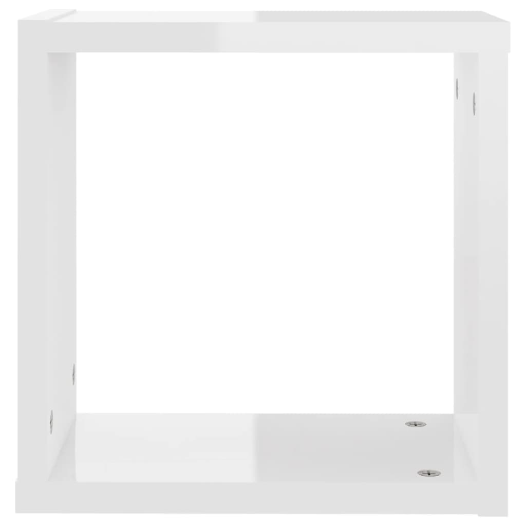 vidaXL Prateleiras parede forma de cubo 4 pcs 30x15x30cm branco brilh.